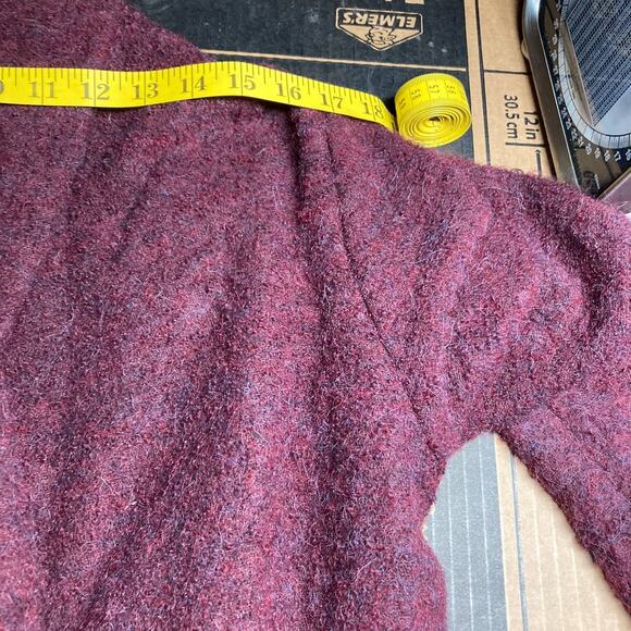 CoraKemperman SMALL sz 38 Plum Wool Button Front Coat. Pre-Owned - Picture 9 of 10